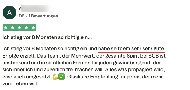 Trustpilot Bewertung 6 – 5 Sterne