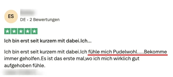 Trustpilot Bewertung 9 – 5 Sterne